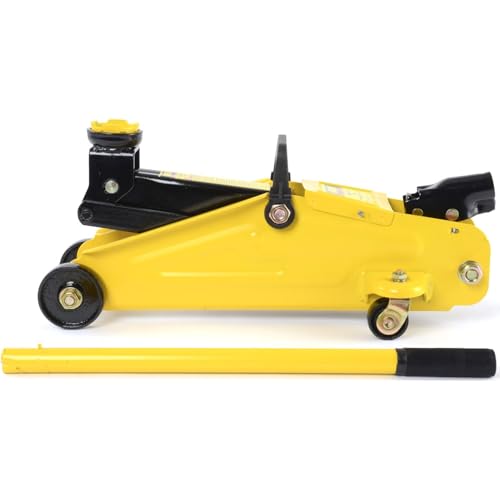 JEGS 2-Ton Hydraulic Car Floor Jack - 4,000 LBS Lift Capacity, Lift Range: 5 ?in.to 13in.- Lightweight Hydraulic Floor Jack, 360 Degrees Saddle Rotation - Heavy Duty Steel Car Jack Hydraulic