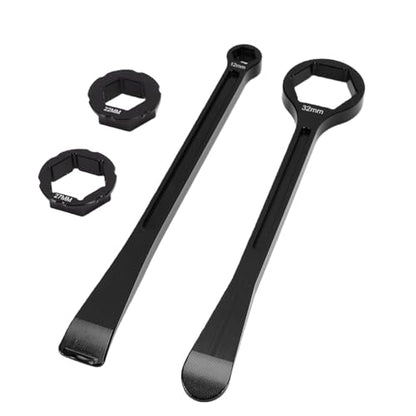 Zunate Motorcycle Tire Lever Wrench Tool Set, Aluminum Alloy Spoon Kit with 10mm 13mm 22mm 27mm 32mm Hex Heads for Dirt Bike and Off Road Motorcycle Maintenance