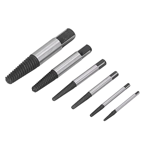 Screw Extractor Kit 6 Pieces | Left Hand Drill Bit Set for Removing Damaged Screws, Bolts & Pipes | Easy Screw Remover Tool for Automotive & Home DIY