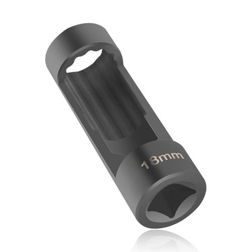 18mm Shock Absorber Socket for Removal of Shock Absorbers Nut,Strut Nut Socket with 12 Point 1/2" Drive Compatible with Cars,SUVs,Trucks,Portability Suspension Tools Strut Sockets