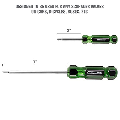 OEMTOOLS 22589 Tire Valve Core Tool Set - 2 Piece, Valve Core Tool, Tire Valve Stem Tool, Shrader Valve Remover, Tire Repair Tools, 2 Piece Set | Schrader Valve Core Tool Set, 2" & 5" Blades, Service Cars, Trucks, Motorcycles, Bicycles, Acetate Handles -
