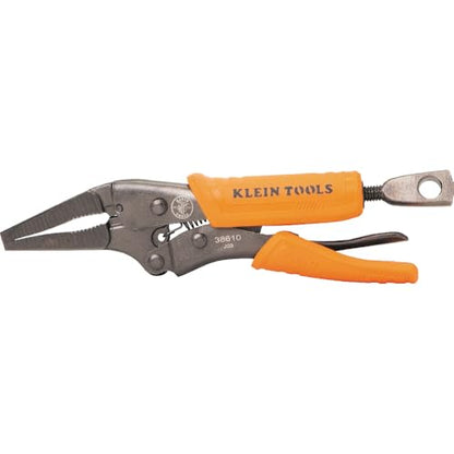Klein Tools 38610 Locking Plier, Long Nose with Lever Release Handles, High Torque, Ideal for Tight Spaces, 4-Inch - style: 4-In Long Nose