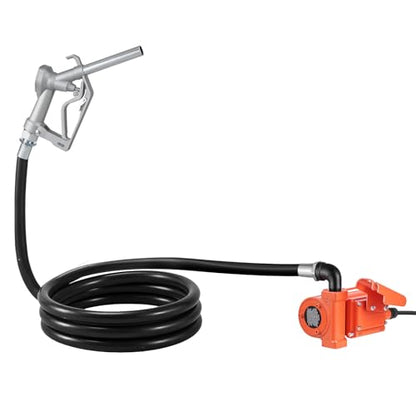 VEVOR Fuel Transfer Pump, 12V DC 15 GPM, Cast Iron Diesel Transfer Pump Kit, with Manual Nozzle, Discharge Hose, Overheat Protection, Power Cable, Explosion-Proof, for Gasoline Diesel Kerosene & More - size: 7.68 x 6.69 x 6.69 in