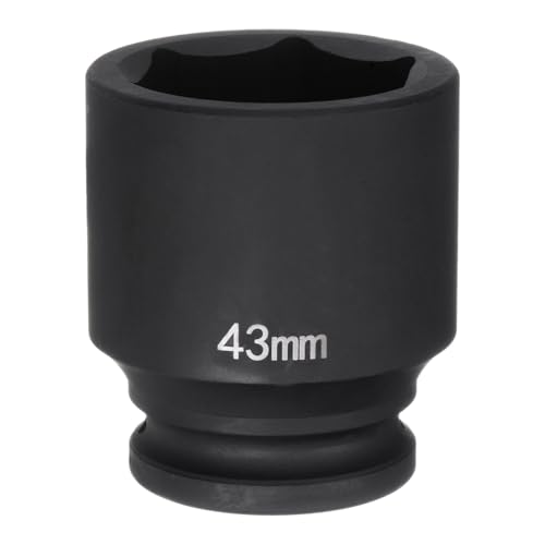 HARFINGTON 6-Point Impact Socket 3/4" Drive 43mm Metric 40Cr Alloy Steel Spindle Axle Nut Impact Socket - size: 43mm