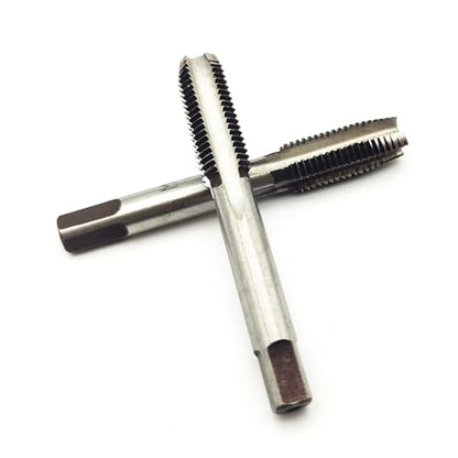 AtticZone M8 x 1.0 Metric Hand Thread Tap, Right Hand, Alloy Tool Steel, 1 Taper Tap, 1 Plug Tap for Metal Working DIY Industrial - size: M8x1.0