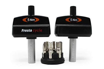 Prestacycle Mini Bike TorqKeys - Preset Torque Tool w/6 Bits & Holder – Compatible with Standard 1/4" hex bit - Choose from Sizes: 3Nm, 4Nm, 5Nm.