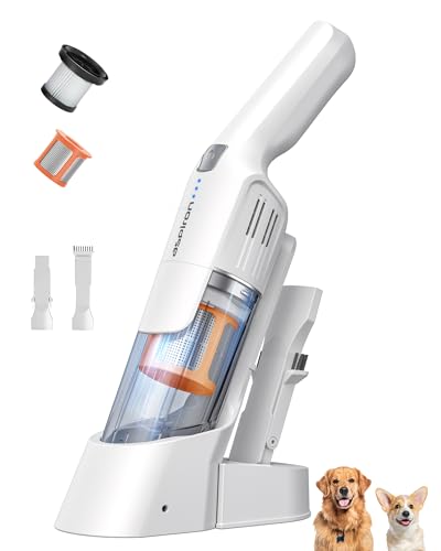 Aspiron Cordless Handheld Vacuum, 24KPA Powerful Car Vacuum, 2-Speed, 2 Charging Methods, Wireless Charger, Ergonomic Handle, Portable Rechargeable Vacuum Cleaner for Car, Home, Cream White - color: Cream White