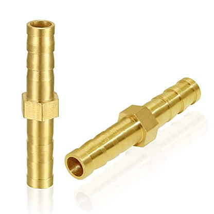 Joywayus 3/8" ID Hose Barb Fitting Hex Union Brass Fitting Water/Fuel/Air (Pack of 5) - size: 3/8 Inch, style: 5PCS