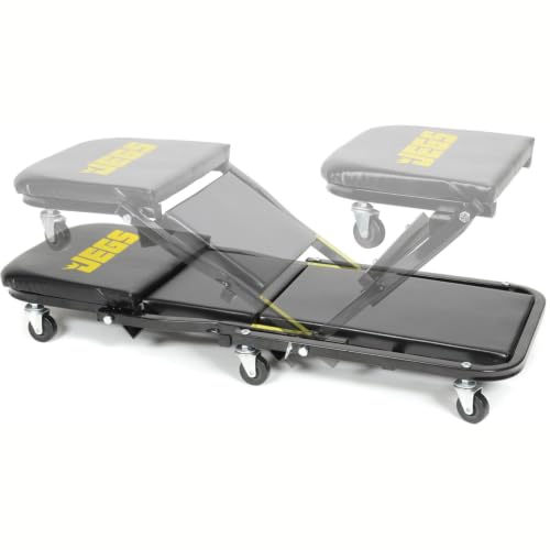 JEGS 2-in-1 Folding Creeper & Z-Seat | 2-in-1 Folding Creeper & Z-Seat for supporting the driver or passenger in the vehicle; steel construction
