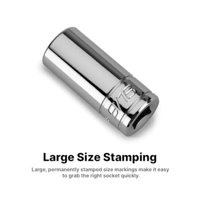 Capri Tools 3/8 in. Drive Semi-Deep Chrome Sockets Set, 6-Point, 1/4 to 1 in., 13-Piece - size: Semi-Deep Set / 1/4-1 in.