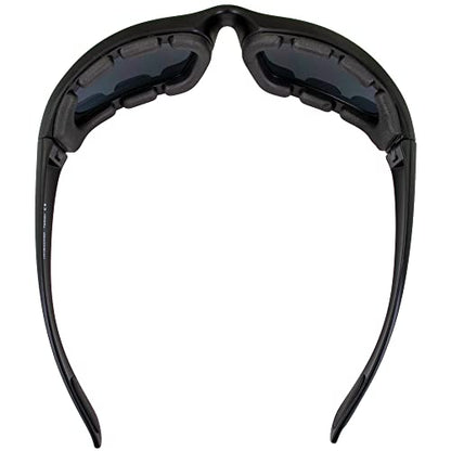MF MotoFrames Payback Padded Motorcycle Sunglasses Black Frames - color: Black Frame/Smoke Lens