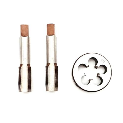 AtticZone M16 x 1.0 Metric Hand Thread Tap and Die Set, Right Hand 16 * 1.0, Alloy Tool Steel, 1 Taper Tap, 1 Plug Tap, 1 Round Die for Metal Working DIY Industrial - size: M16x1.0