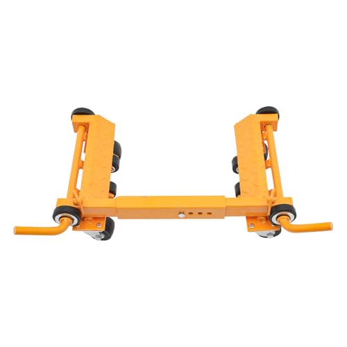 1T Hydraulic Car Wheel Dolly, Galvanized Heavy Duty Car Dolly Jack with Wheel for Vehicle Positioning & Jacking, Vehicle Positioning Jack for Moving Cars Trucks Trailers Motorcycles（Yellow）