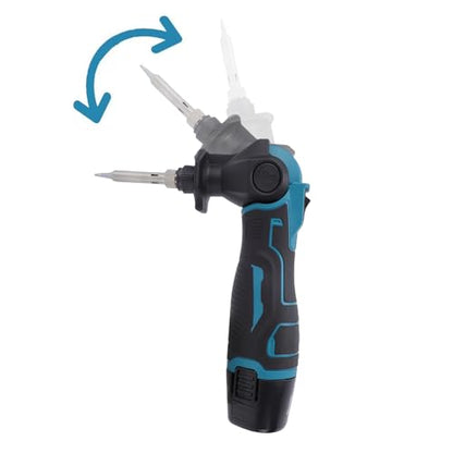 Geevorks Cordless Soldering Iron, 12V Portable Rechargeable Soldering Kit for Electronics Repair, Automotive Wiring, Jewelry Making (2 Battery US Plug 110V)
