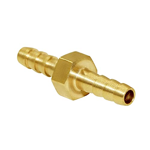 Joywayus 1/4" ID Hose Barb Hex Union Fitting Intersection/Split Brass Water/Fuel/Air with 6 Stainless Steel Clamps (Pack of 3) - size: 0.25 Inch, style: 3PCS