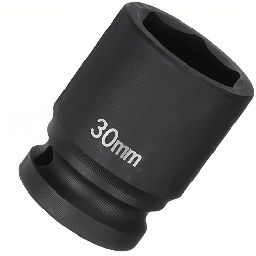 3/4"Drive x 30mm Metric, 6-Point Deep Impact Socket, Axle Nut Impact Socket | 40CR Alloy Steel,Clear labeling, Common Tools for Car Repair/Mechanical Work/Construction/Carpentry and Home Maintenance - size: 30mm