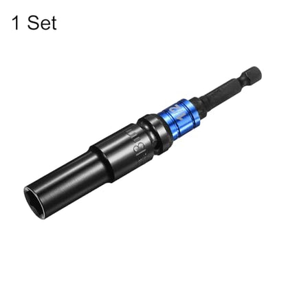 HARFINGTON Deep 6-Point Impact Socket 1/2" Drive 13mm Metric Socket 3" Length with 1/4" Hex Shank Adapter, CR-V Steel Socket Adapter Accessory Tool Set Kit for Hex Bolts Nuts - size: 13mm