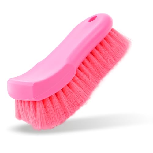 Nylon Upholstery Brush – Shed-Free & Long-Lasting Bristles, Scratch-Free Deep Cleaning Brush for Car Interior, Leather, Sofa, Carpet & Shoes