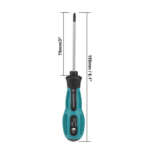 uxcell #0 Phillips Screwdriver 3 Inch Round Shaft Non Slip Comfortable Handle - size: PH0 x 3"