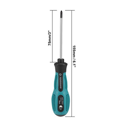 uxcell #0 Phillips Screwdriver 3 Inch Round Shaft Non Slip Comfortable Handle - size: PH0 x 3"