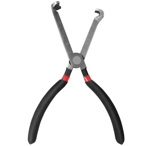37960 Electrical Disconnect Pliers, 8in Automotive Electrical Connector Disconnect Pliers Long Spark Plug Disassembly Pliers Tools for Push Tab Style Plugs - color: 1*Black straight