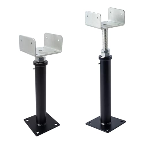 2 Pack U-Shaped Floor Jack - Adjustable Steel Beam Support for 4x2, 4x4, 4x6 Joists Heavy Duty Screw Jack with U-Head Telepost & House Jack.11-14.5 Inch Adjustment Range. (U-MGCGZJ-02, 11-14.5) - size: 11-15