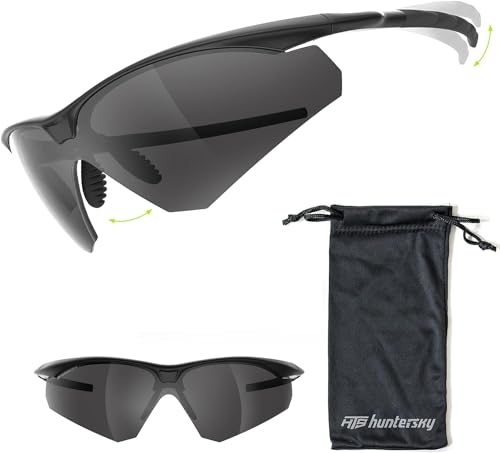 HTS HUNTERSKY S53 Anti Fog Tactical Shooting Range Safety Glasses ANSI Z87.1 Ballistic Eye Protection Hunting Airsoft Riding - color: S51 Black / Smoke