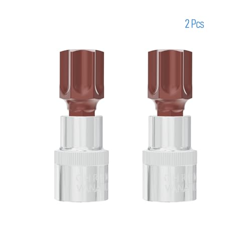 2PCS 3/8" Drive T60 Torx Bit Socket, S2 Steel Bits, Heat Treated CR-V Steel Star Sockets 1.9" Length - size: T60