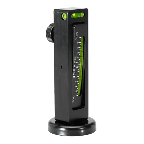 Adjustable Magnetic Gauge Tool, Automotive Camber Castor Strut Wheel Alignment Tools, Universal Camber Gauge, Vehicle Tire Repair Accessories for Most Cars Trucks RVs (Black) - color: Black