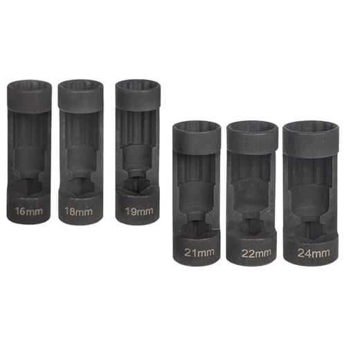 Shock Absorber Removal Strut Socket Set Suspension Nut Socket Kit Made from Steel Useful for Strut Nut Disassembly Suitable for Car Repair DIY, 6 Pieces - color: 6 Pieces