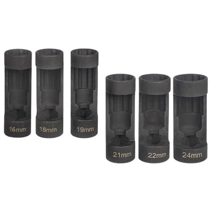 Shock Absorber Removal Strut Socket Set Suspension Nut Socket Kit Made from Steel Useful for Strut Nut Disassembly Suitable for Car Repair DIY, 6 Pieces - color: 6 Pieces