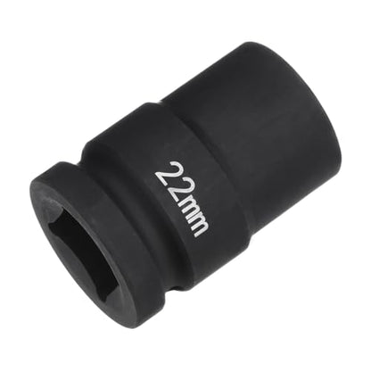 HARFINGTON 6-Point Impact Socket 3/4" Drive 22mm Metric 40Cr Alloy Steel Spindle Axle Nut Impact Socket - size: 22mm