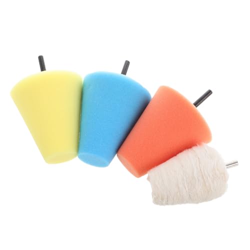 Mikinona 4pcs Polishing Cone Wheel Kit Car Hub Buffing Tools with Sponge Pads for Drills Wheel Cleaning and Detailing