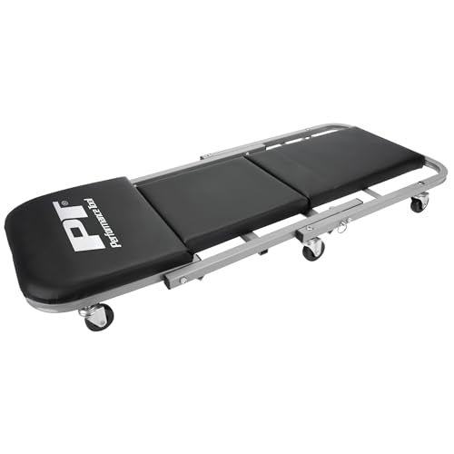 Performance Tool W85018 40-Inch Folding Creeper Rolling Seat, All-in-One Adjustable Roller Garage Chair, Lay Down or Sit, 330LBS Capacity Under Car Roller Creeper with 6 Swivel Casters - style: 2-in-1 40" Z-Frame Folding Creeper