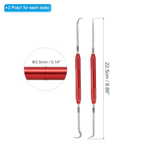 PATIKIL Hook and Pick Tool Set, Straight 90 Degree Tip 45 Degree Tip Full Hook Double Pointed Scriber for Removing Precision Oil Seal Gasket