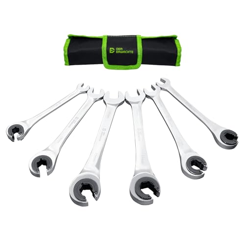 Der Erwachte 6-Piece Ratcheting Wrench Set | Metric Ratcheting Tubing Wrench Set, 10-17mm, 72-Tooth Gear, CR-V Steel, with Organizer Bag, Gifts for Men - size: 6PC Metric ratcheting