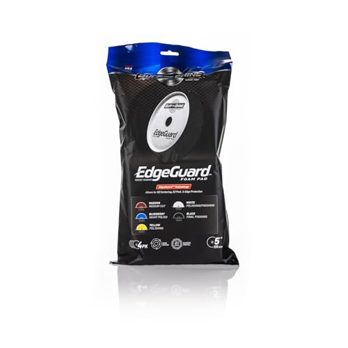 Buff and Shine - EdgeGuard Foam Buffing Pads - Black - 5" Polishing Pad - Pack of 4 - color: Black, size: 5" (4 Pack)