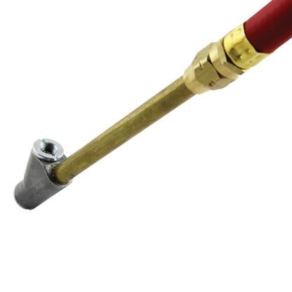 New & Improved - Tire Inflator Gauge with Dual Head Straight Foot Air Chuck 15” Air Hose 10-160 PSI