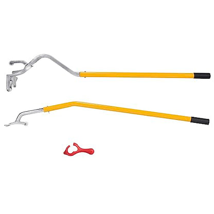 VEVOR Steel Tire Mount Demount Tool 22.5" to 24.5" Semi Tire Changing Tool with Extra Bead Holder, Tubeless Truck Bead Breaker Manual Tire Changing Tools for Car Repairing (Yellow) - color: Yellow
