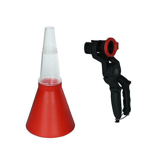 Plastic Funnel Set,No-Spill Oil Funnel,Adjustable Automotive Engine Oils Funnels Accessory with Adjustable Fixed Holder,Universal Fit for All Cars
