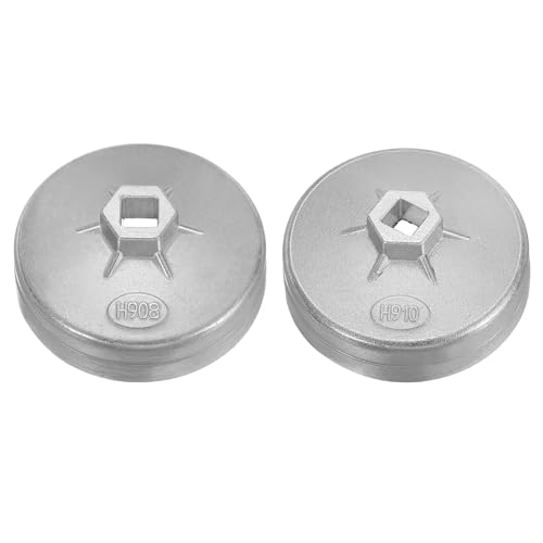 HARFINGTON 2pcs Oil Filter Cap Wrench 15 Flute 91/95mm Inner Dia 1/2" Square Drive Aluminum Cup Type Drive Metric Oil Filter Socket Removal Tool for Engine Conduit Fittings - size: 15 Flute 91/95mm