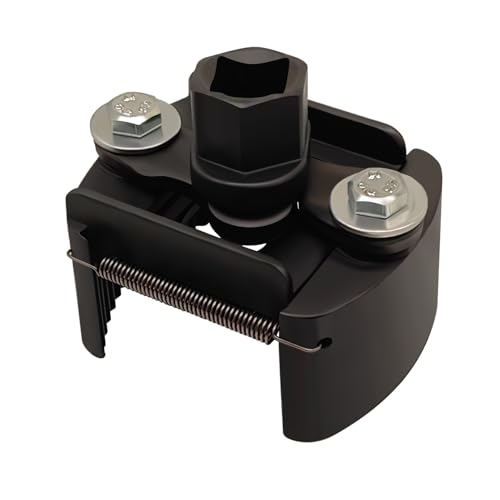 1/2'' Drive Universal Adjustable Oil Filter Wrench 60-80mm (2.36-3.15 inch), Oil Filter Removal Tool Cap with 2 Durable Non Slip Serrated Jaws for Small Medium-sized Spin-on Oil Filters