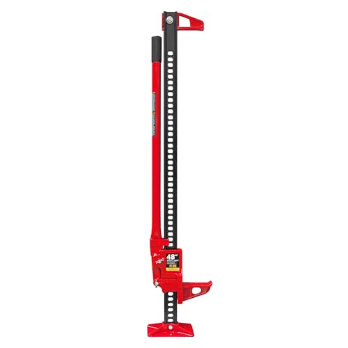 BIG RED TR6501B Torin 48" Ratcheting Off Road Utility Farm Jack, 3 Ton (6,000 lb) Capacity, Red - size: 48 inch Red