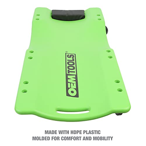OEMTOOLS 24977 36” Mechanic’s Creeper with Headrest, Low Profile Creeper, Automotive Creeper, 350 Pound Weight Capacity, Green