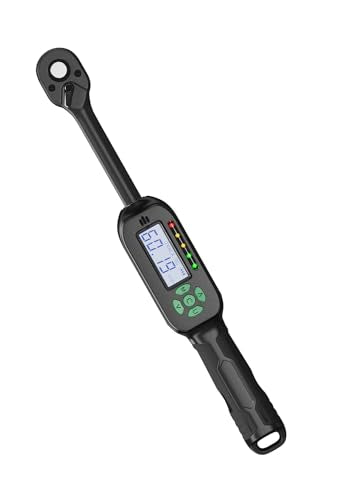 Digital Torque Wrench 5-99.5 ft-lbs./6.8-135Nm, 3/8 Inch Mini Electronic Wrench With Preset Value, 2% Accuracy, Buzzer and LED Notification - size: 5-99.5 ft-lb/6.8-135 Nm
