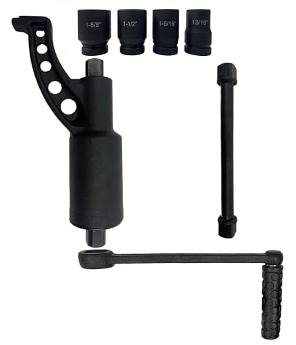 KJE Heavy Duty Torque Multiplier Wrench Set, w/ 1-5/16~1-5/8Inch Cr-v Socket (4800 N/M, 3,540 ft/lb), 1:64 Saving Lug Nut Remover Torque Wrench for Semi Truck & RVs