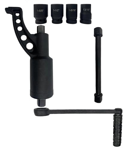 KJE Heavy Duty Torque Multiplier Wrench Set, w/ 1-5/16~1-5/8Inch Cr-v Socket (4800 N/M, 3,540 ft/lb), 1:64 Saving Lug Nut Remover Torque Wrench for Semi Truck & RVs