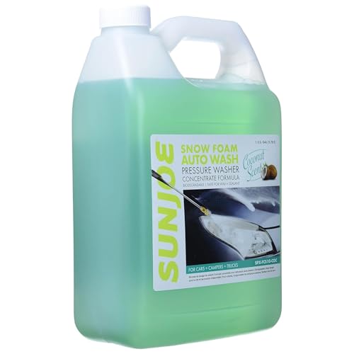 Sun Joe Snow Foam Car Wash Soap & Cleaner Concentrate, Coconut Scent, 1 Gallon - Cleaning Solution for Automotive Vehicles, Vinyl, Aluminum, Wood, & Brick Surfaces, SPX-FCS1G-COC - style: Coconut Car Snow Foam Cleaner