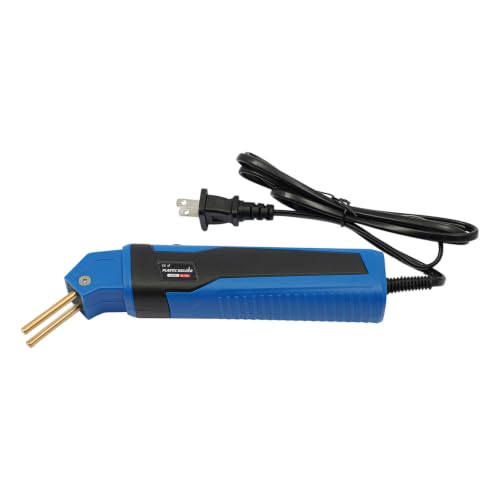 2 in 1 Plastic Welder Kit 100W Hot Stapler for Bumper Repair 800°F (Blue) | Car Bumpers Kayaks Toolboxes Welding Repair Kit, Includes 400 Staples, Mesh, Rods, Smoother, Brush - color: Blue