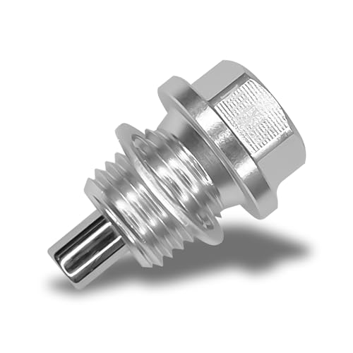 M14×1.5 Car Magnetic Oil Drain Plug Removal Tool, Aluminum Alloy Oil Pan Sump Drain Nut Bolt Screw Repair Kit for Most Ford, GM, Hyundai, KIA and Accord, Civic, Pilot, Odyssey (White) - color: Silver